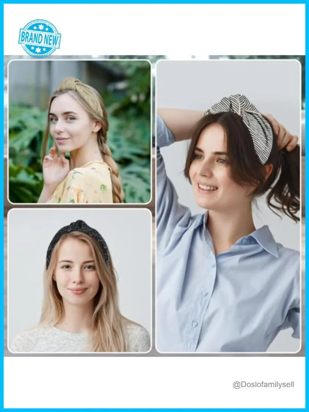 Non-Slip Wide Knotted Headbands for Women - Soft Fabric Hair Accessories for